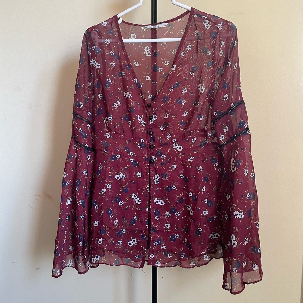 FLORAL SEE THROUGH TOP